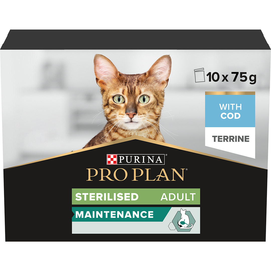 PRO PLAN Adult Sterilised Maintenance Terrine Cod Cat Food Purina UK
